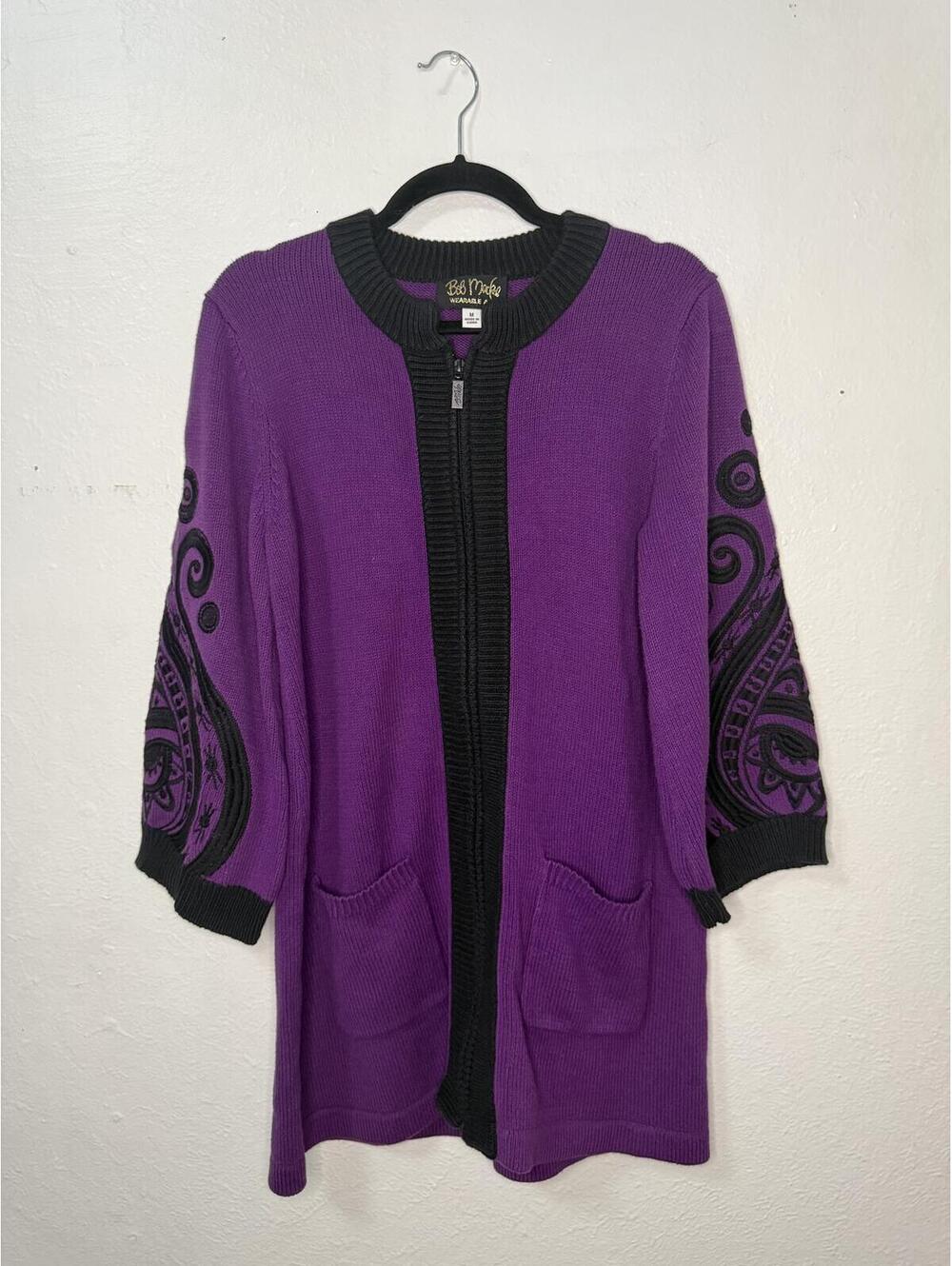 Vintage Bob Mackie Wearable Art Women’s Medium Long Sleeve Cardigan‎ Sweater